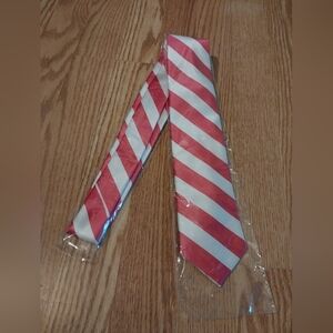 Long pink and white tie